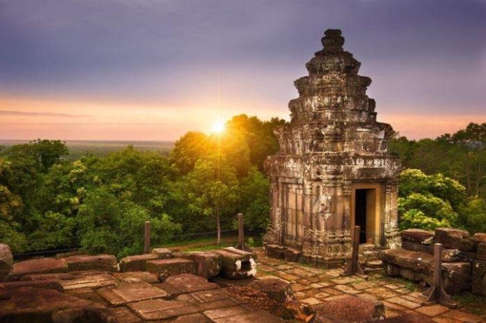 Angkor wat temple cambodia aerial complex area khmer