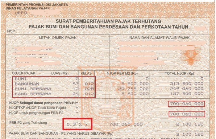Pajak bumi bangunan online