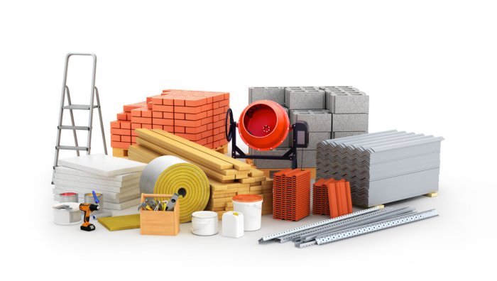 Building materials supply material banner made brick build buying easier tap just business