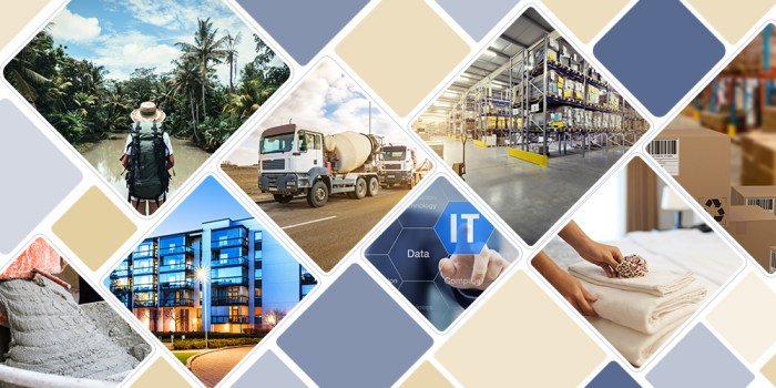 Building materials supply material banner made brick build buying easier tap just business