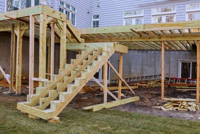 Deck build joist framing pool raised porch attach patio lowes freestanding patios