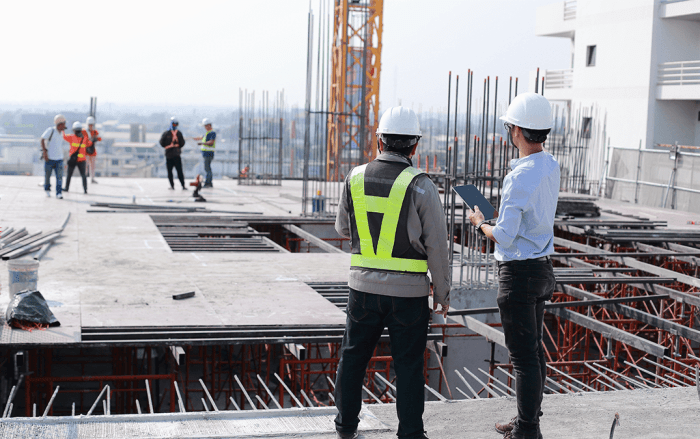 Supervision construction building site Pengawasan pekerjaan struktur bangunan gedung