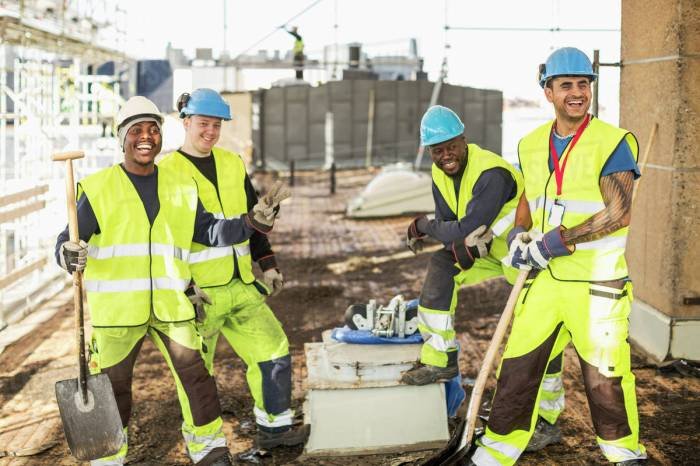 Construction meeting workers foreman engineers site stock royalty caia d985