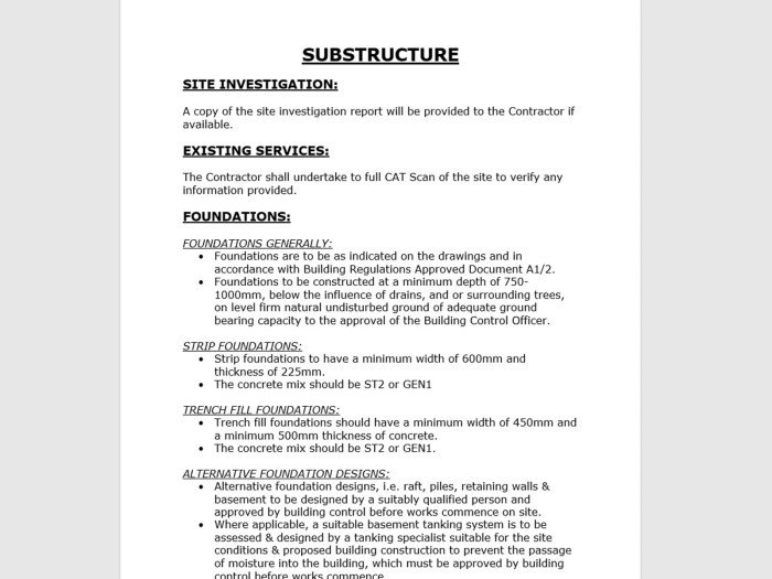 Spesifikasi bangunan perumahan