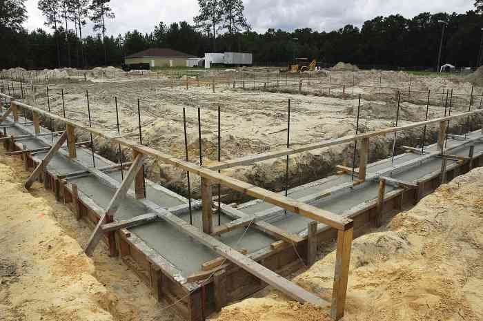 Foundation construction house step concrete build Foundation construction house step concrete build