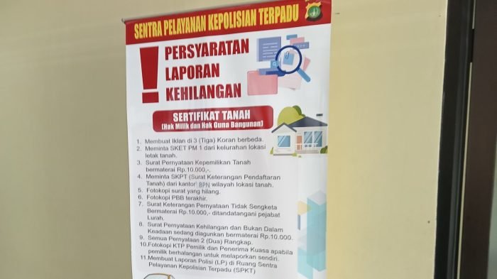 Surat pajak bumi dan bangunan hilang