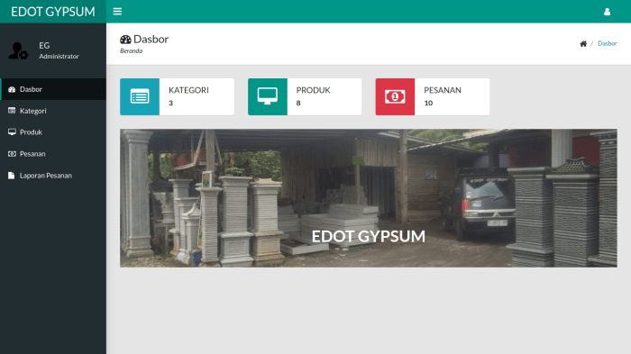 Sistem informasi penjualan bahan bangunan berbasis web
