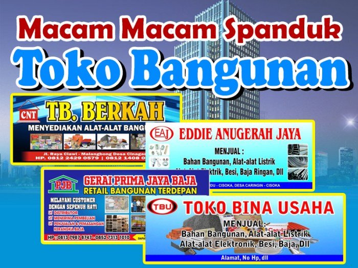 Spanduk toko bangunan keren