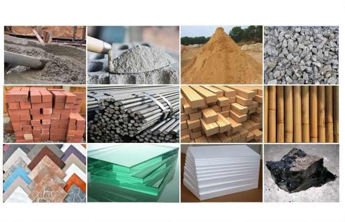 Building materials types used construction various