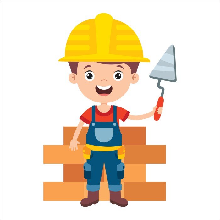 Gambar kuli bangunan kartun