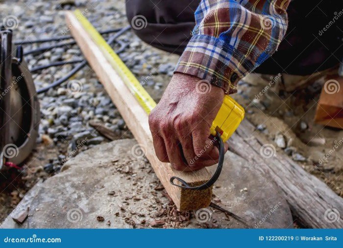 Tape picket installing manmade