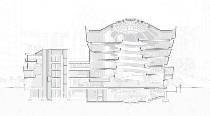 Building residential section plan sipan ryra studio interior
