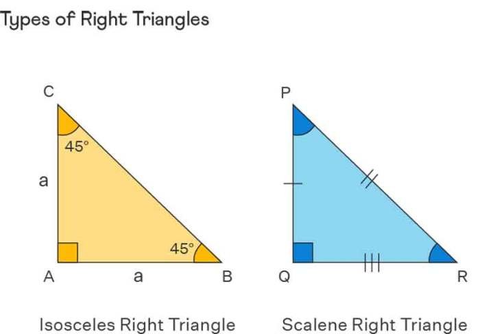 Formulas hypotenuse perpendicular examples
