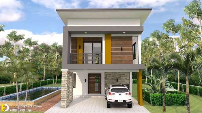 Denah rumah 2 lantai luas bangunan 150m2