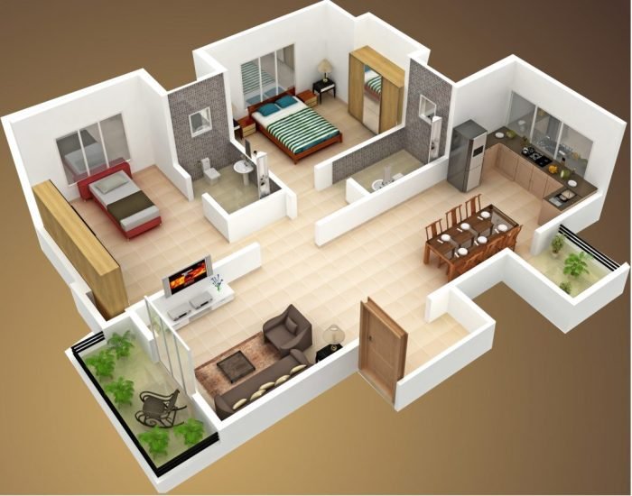 3d plan floor 2bhk house plans building bangalore designs front interior elevation service visit