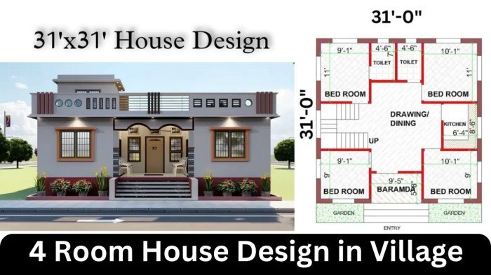 Desain rumah sederhana 4 kamar di kampung