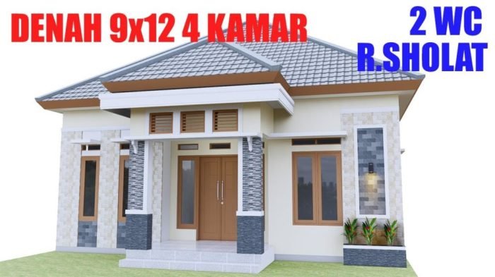 Desain rumah ukuran 9x12 terbaru