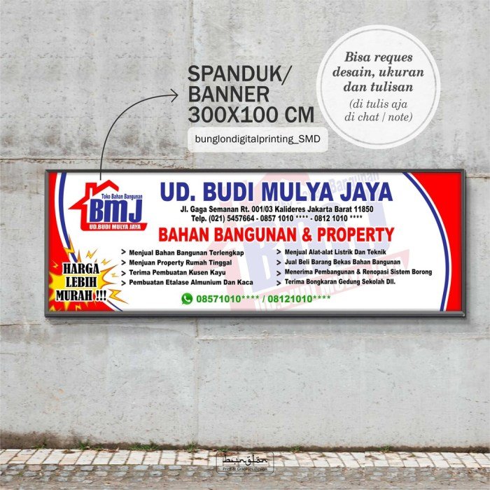 Spanduk toko bangunan