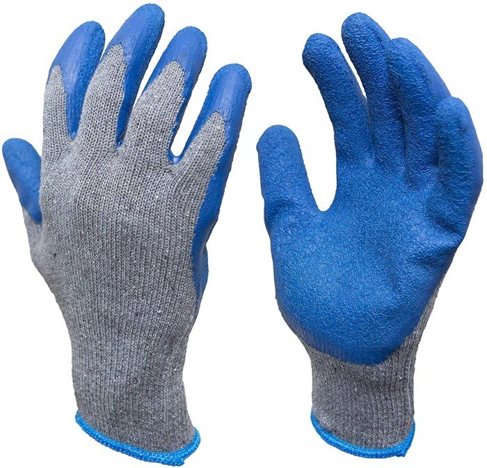 Gloves work construction feature standard grey leather full promotional