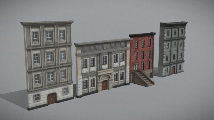 3d building model models max city flatpyramid scenes
