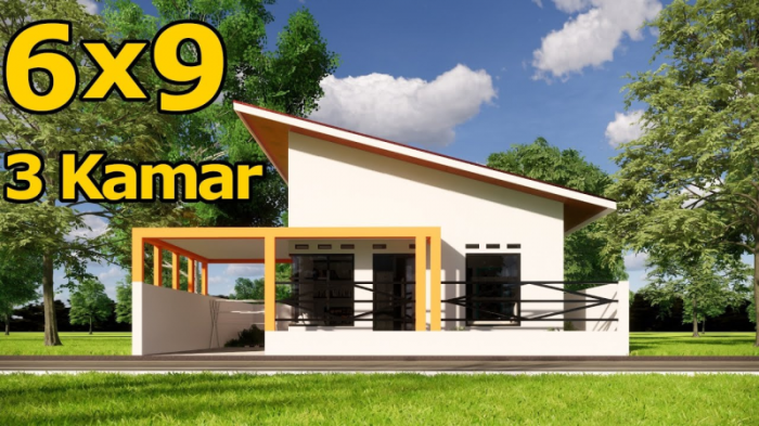 Desain rumah 6x9 2 kamar tidur