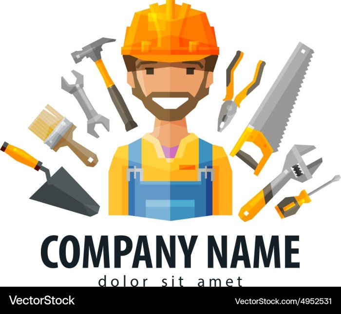 Logo construction worker vector template