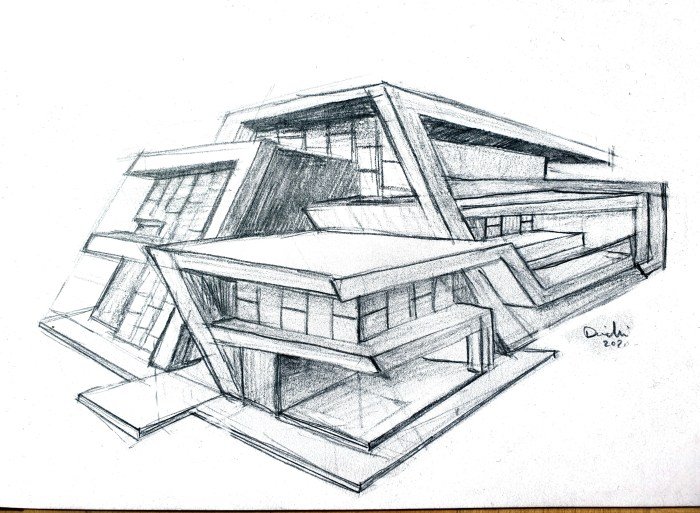 Sketsa bangunan gedung
