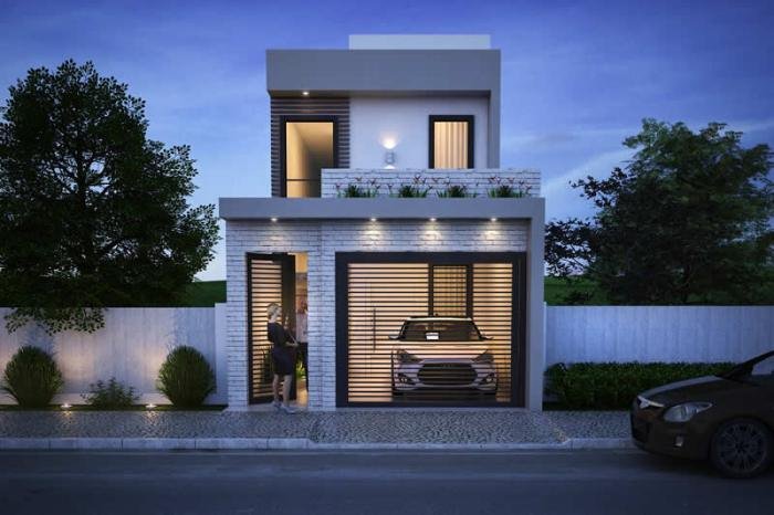 Desain rumah 5x20 2 lantai