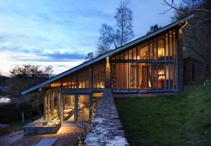 Desain rumah di tanah miring