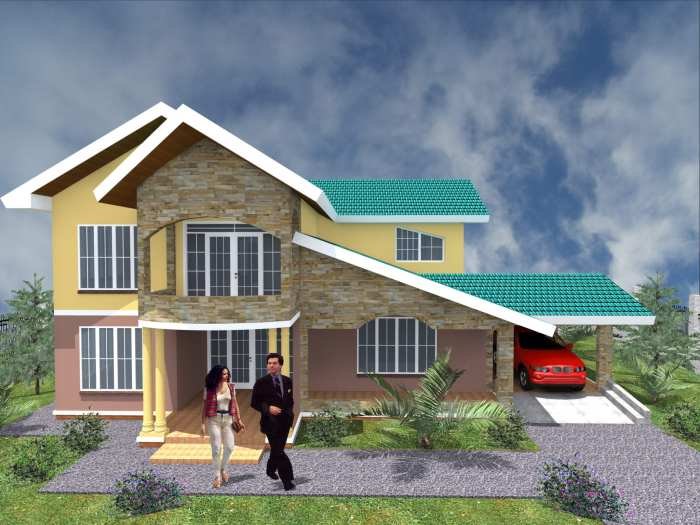 Desain rumah 6 kamar tidur satu lantai