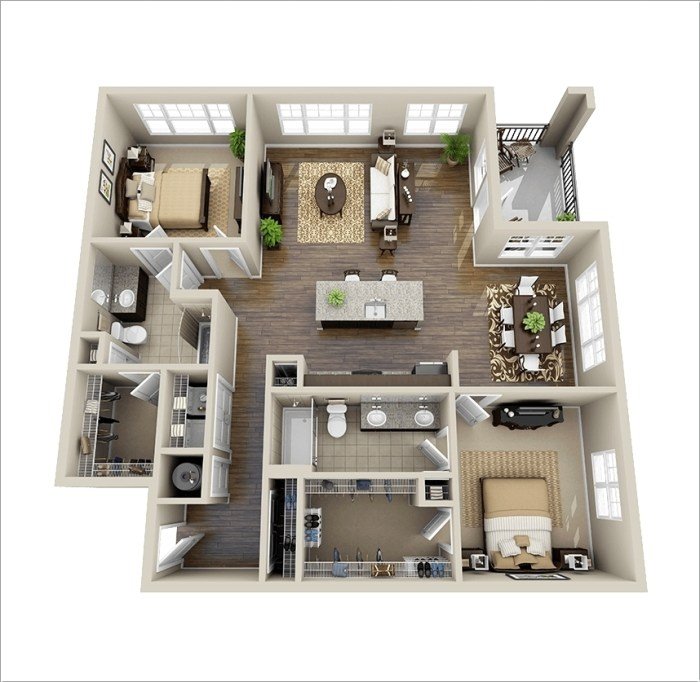 Desain rumah kontrakan 2 kamar