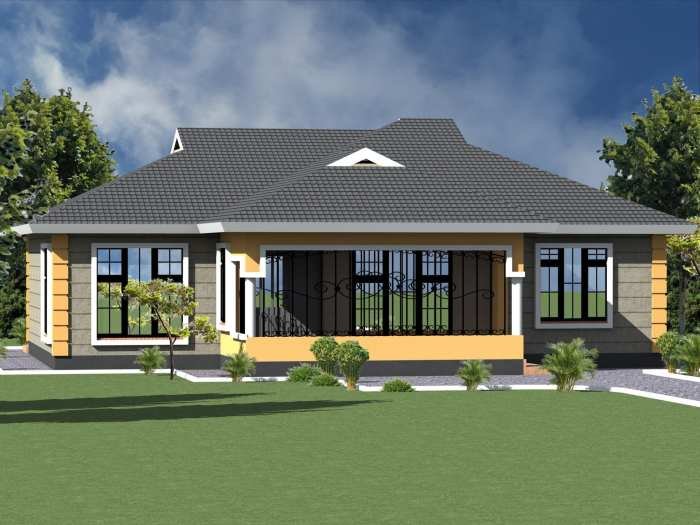 Desain rumah 1 lantai 3 kamar