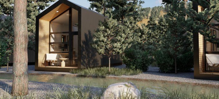 Glamping pods hut triangle