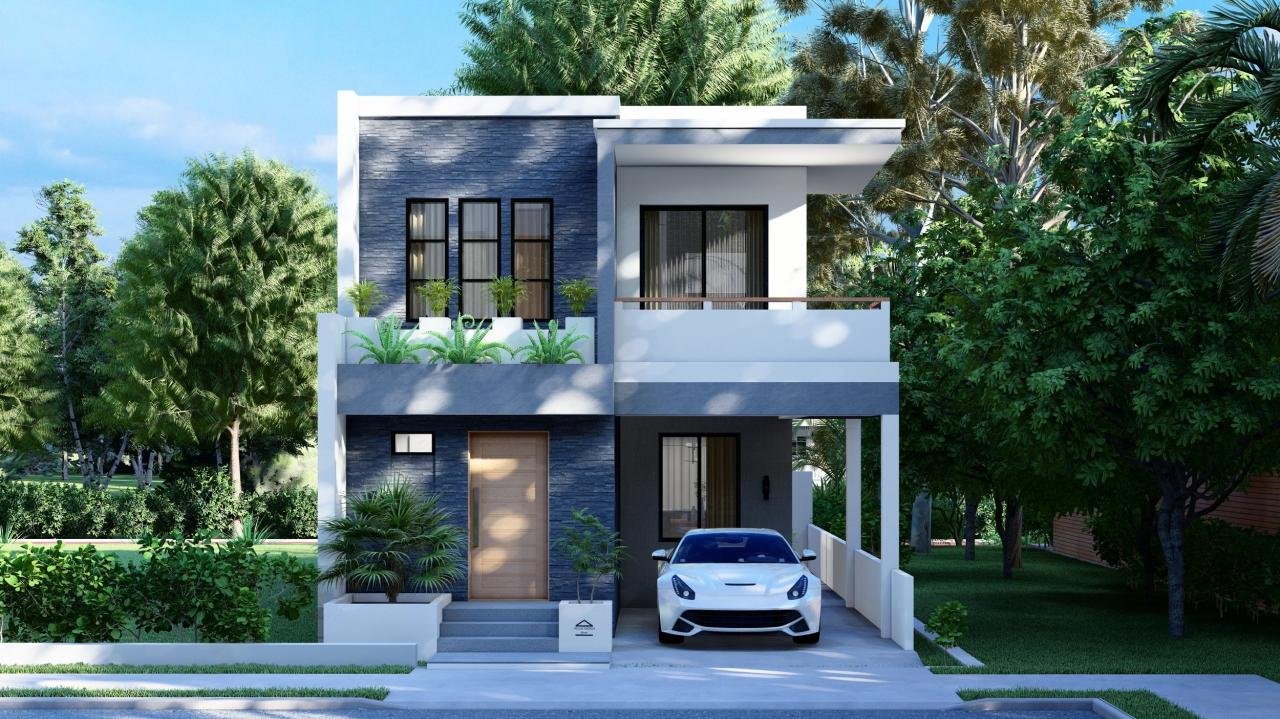 Desain rumah 2 lantai 6x12 4 kamar