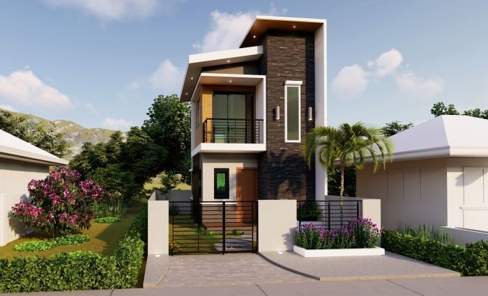 Desain rumah 4x5 2 lantai