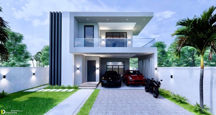 Desain rumah 2 lantai dengan balkon