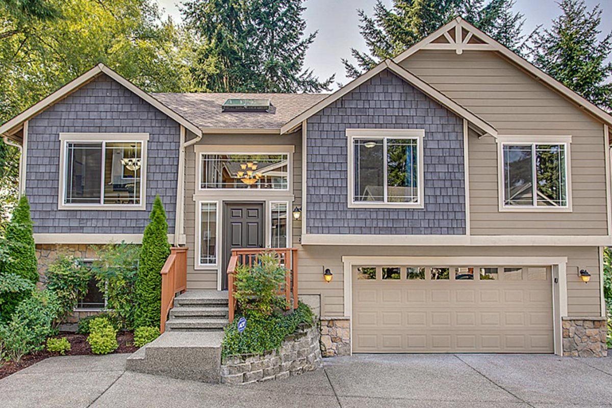 Split level house modern qb architecture interior philadelphia open kitchen large plan living room brick floor dining decorating corner ideas