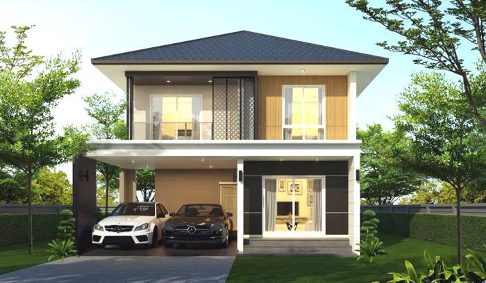 Contoh desain rumah minimalis 2 lantai