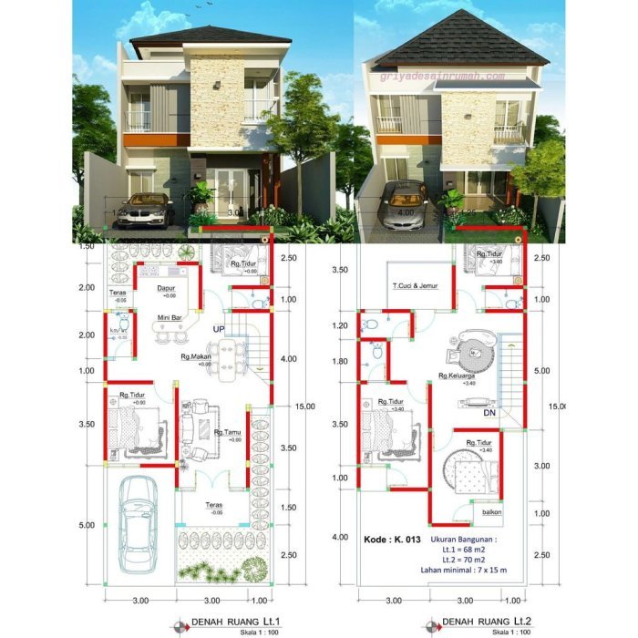Desain rumah 7x15