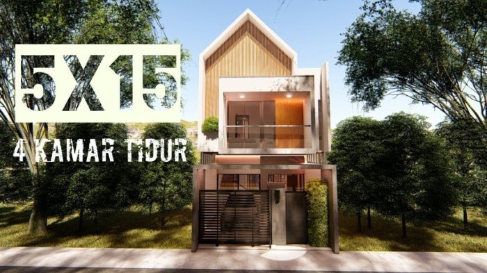 Ukuran 5x15 desain rumah 5x15 meter 1 lantai
