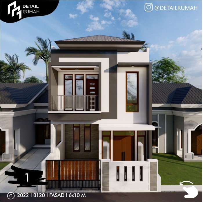 Desain rumah 7 x 10 2 lantai