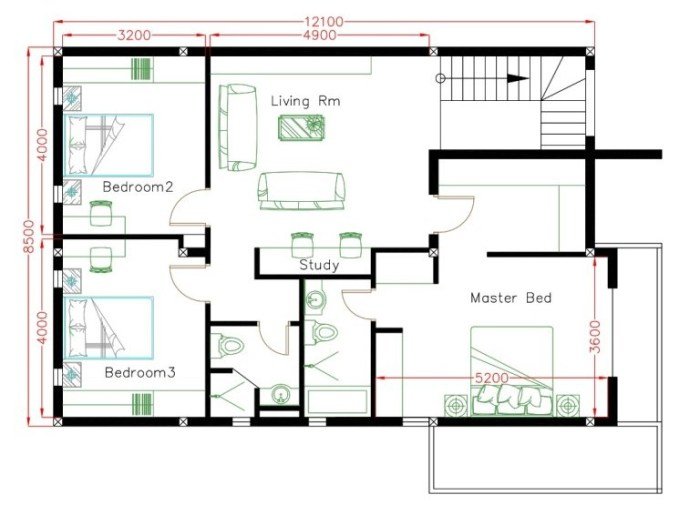 20x20 plan house rent purpose Desain rumah 10x20 2 lantai