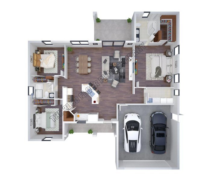 Desain rumah leter u 3 kamar