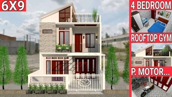 Desain rumah 9x6 2 lantai