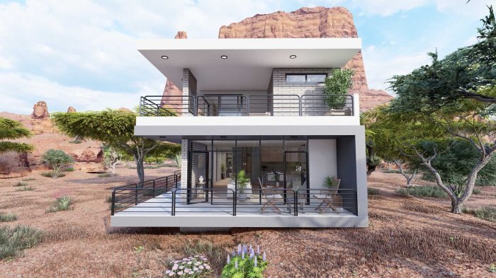 Desain rumah 2 lantai minimalis 6x12 tampak depan