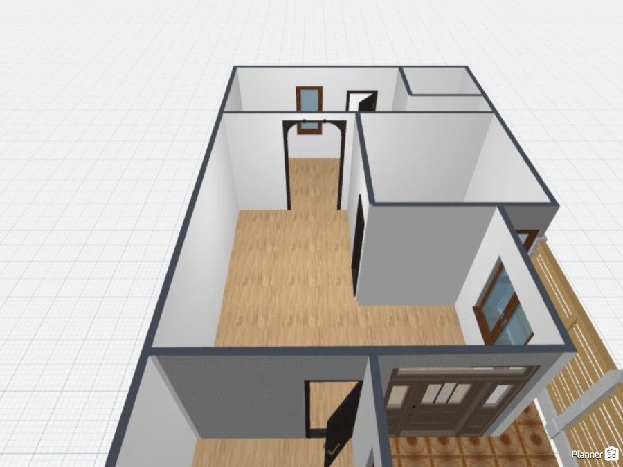 Desain rumah 6x14 1 lantai 3 kamar