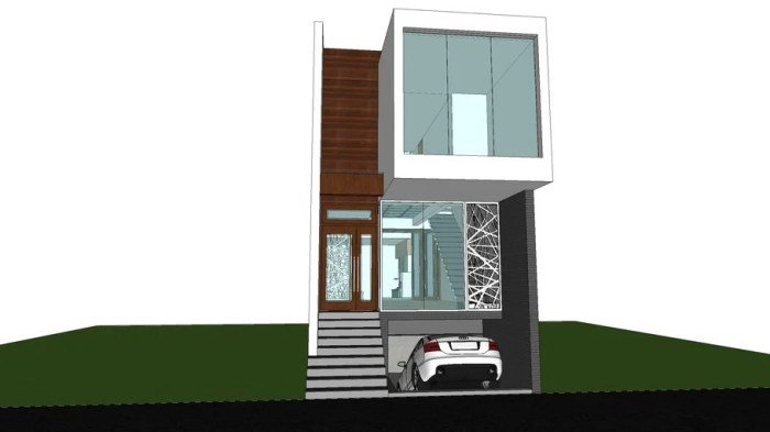 Desain rumah 5x20 2 lantai