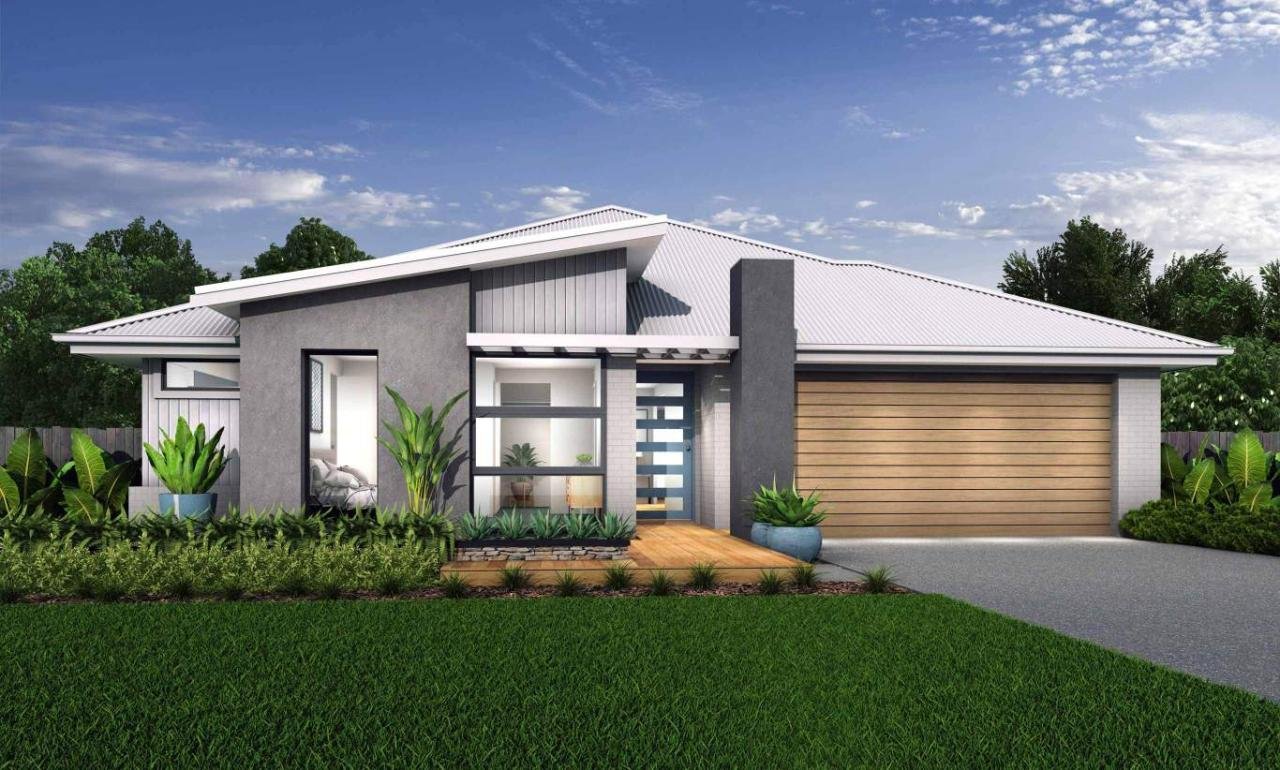 Desain rumah depan 1 lantai belakang 2 lantai