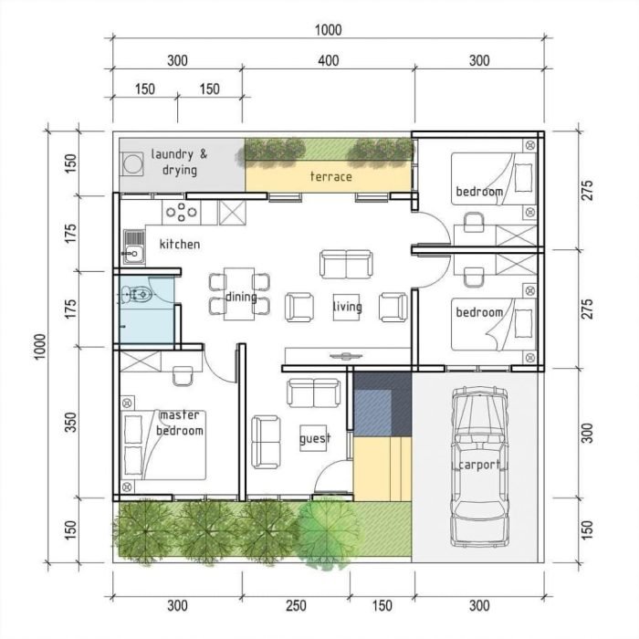 Desain rumah 10 x 20