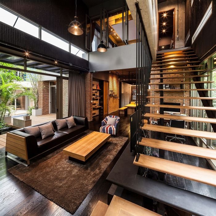Desain rumah industrial 2 lantai